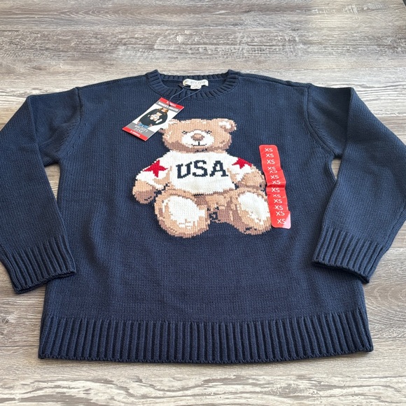 Mighty Fine Sweaters - Mighty fine Navy Blue Bear Sweater New with Tag Size Xsmall